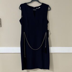 Karl Lagerfeld Midnight Blue Mini Dress with Chain Detail